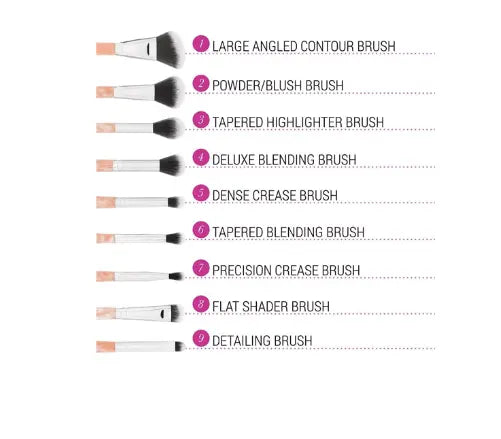 Bh Cosmetics | Rose quartz 粉紅雲石 9枝化妝掃套裝