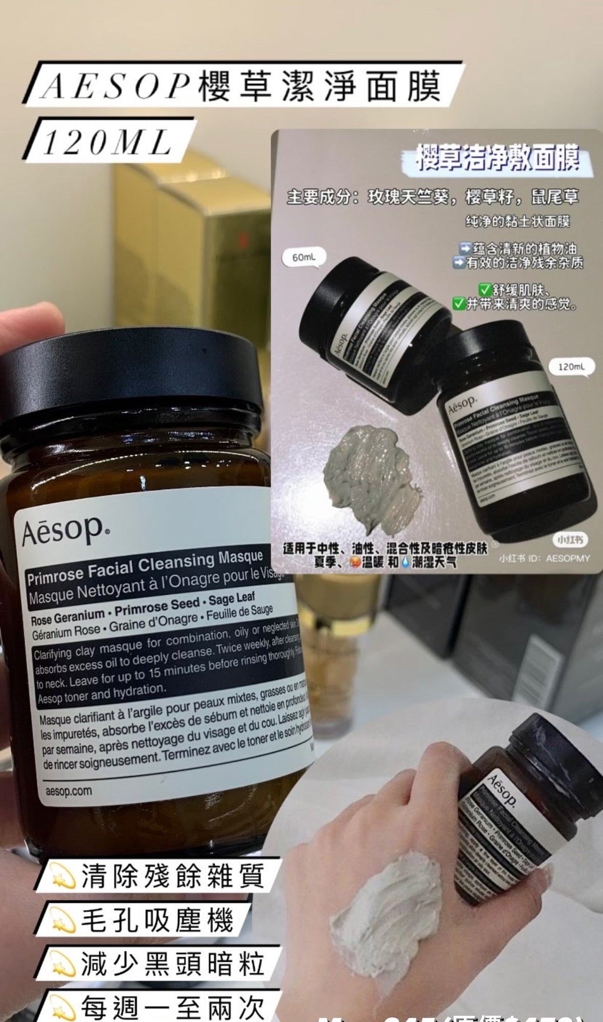 Aesop 伊索 |櫻草潔淨面膜120ml
