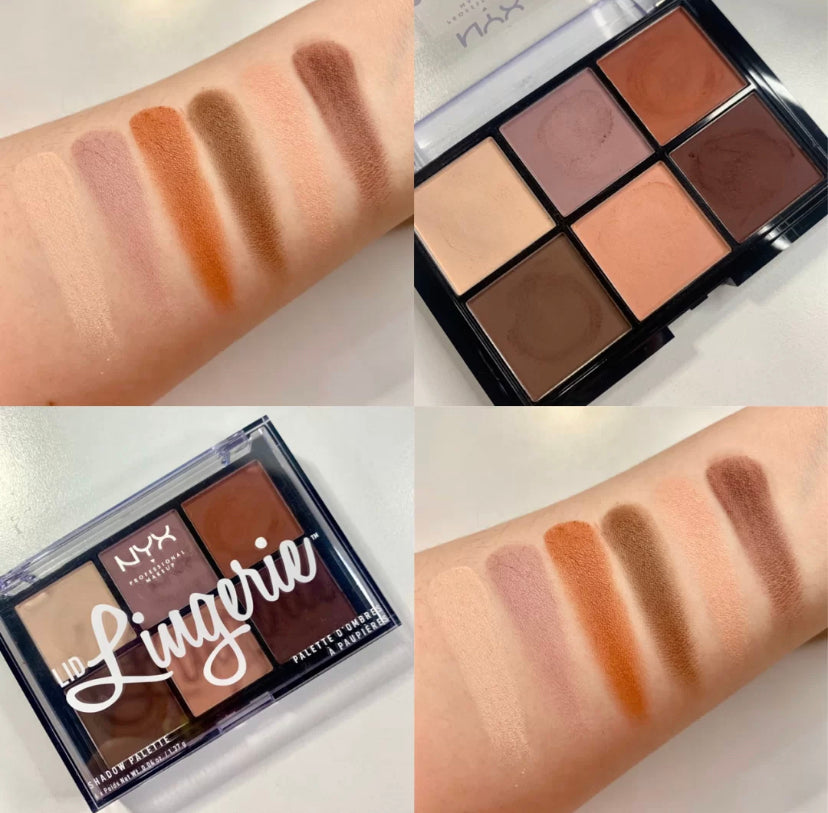 NYX Professional Makeup |
6色眼影盤Lingerie Shadow Palette
全啞光基礎大地色系