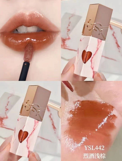 YSL ｜25年七夕限定大理石愛心唇釉 | #442 Cappuccino Kiss