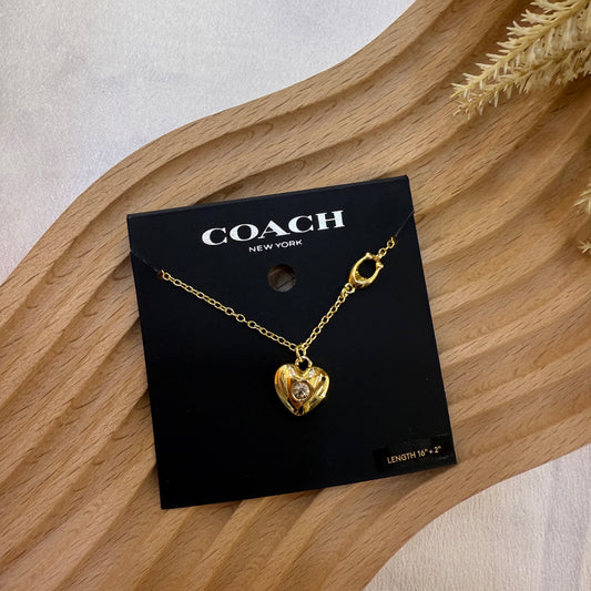Coach | 心形吊墜項鍊 | CG068 | 金色